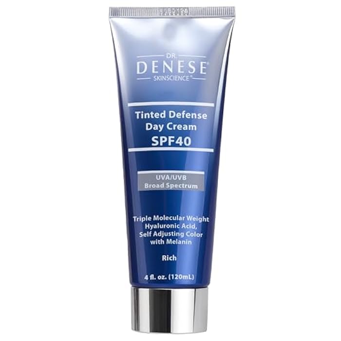 Dr. Denese SPF 40 Defense Day Cream 4 oz – Natural Tinted Moisturizer & Daily Sunscreen for Radiant Hydrated Skin – BB Cream with Antioxidants for Smooth Even Tone – Universal Shade for All Skin Types - Image 1