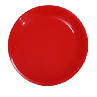AWICKTIK Unbreakable 19 CM Red Light Weighted Round Half Size DinnerLunch Plastic Quarter Plates Set of 6 Pcs - Image 3
