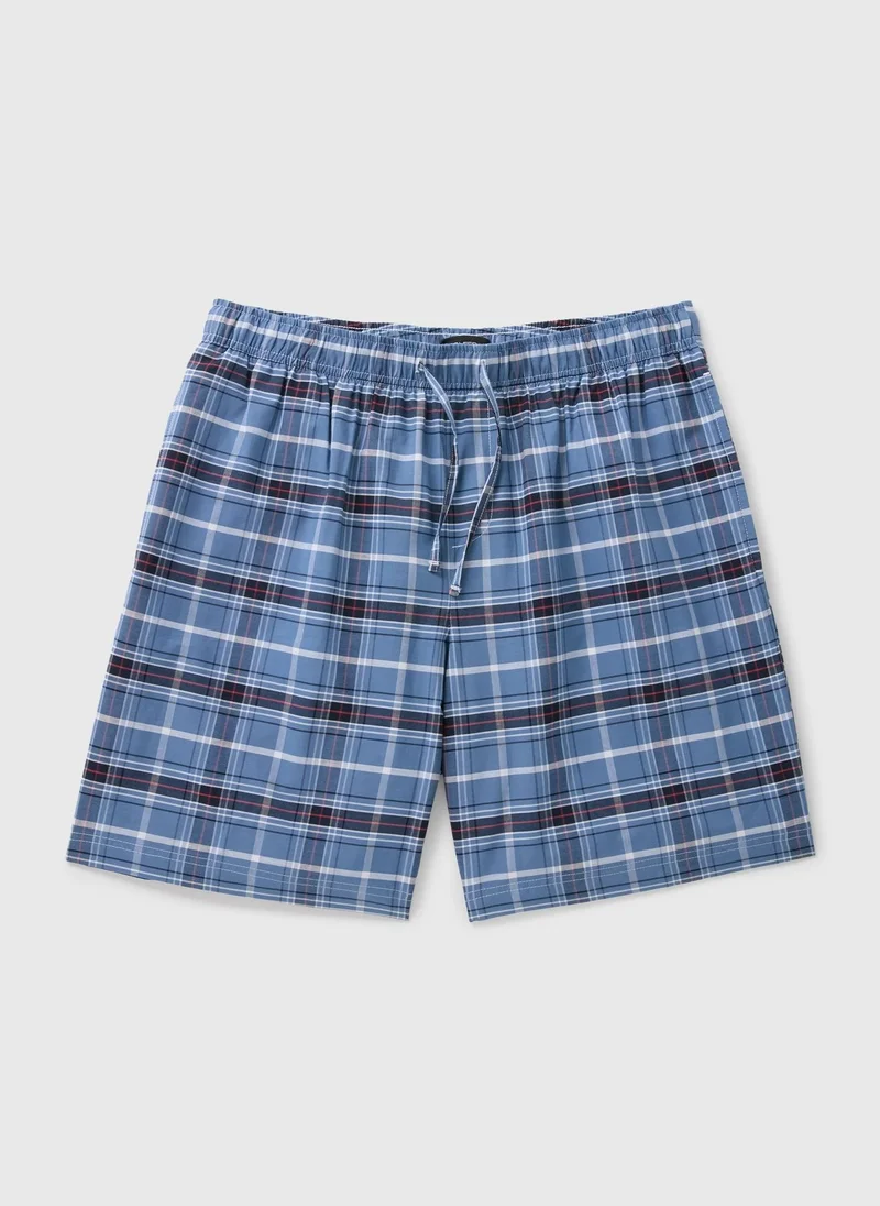Matalan Blue Woven Check Pyjama Shorts