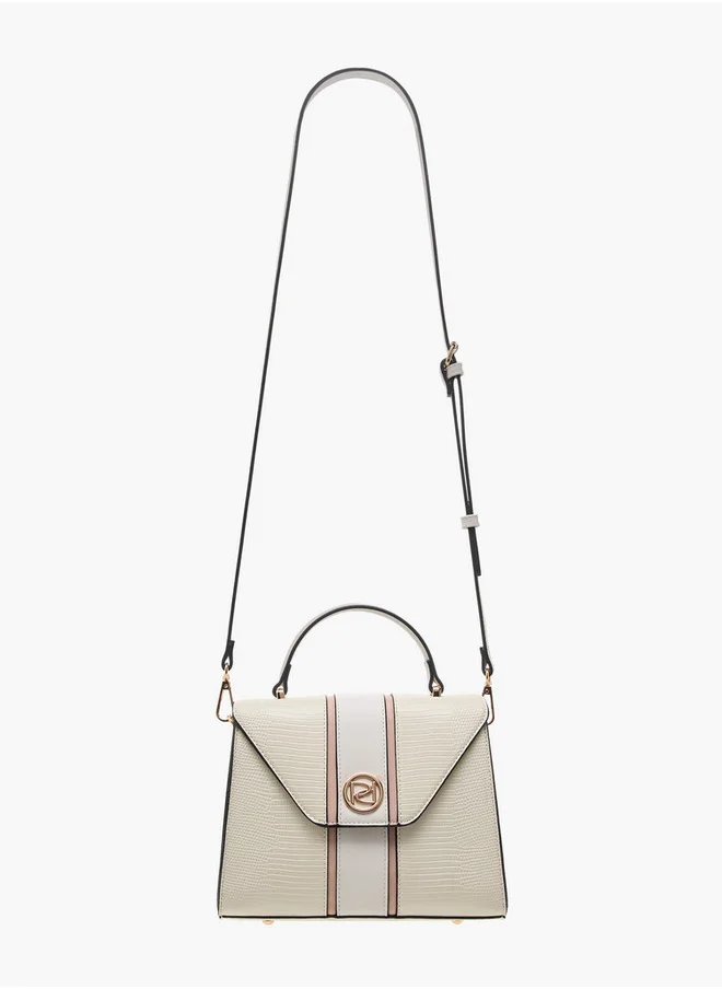 بابريكا Textured Satchel Bag with Top Handle and Detachable Strap