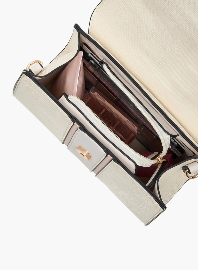 Paprika Textured Satchel Bag with Top Handle and Detachable Strap