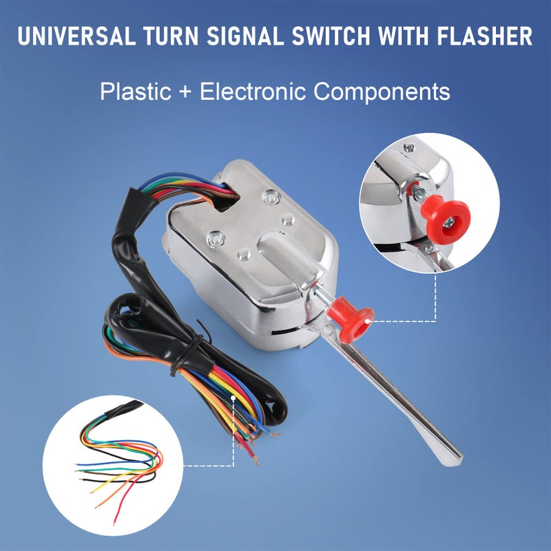 JDMSPEED New Chrome 12V Universal Street Hot Rod Turn Signal Switch with Flasher Replacement for Ford GM - Image 4