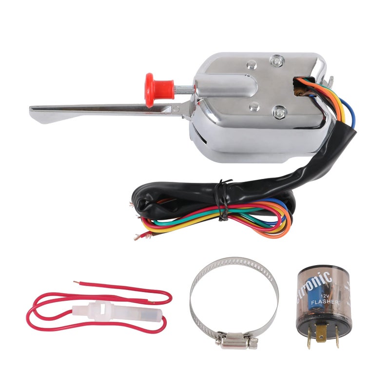 JDMSPEED New Chrome 12V Universal Street Hot Rod Turn Signal Switch with Flasher Replacement for Ford GM - Image 1
