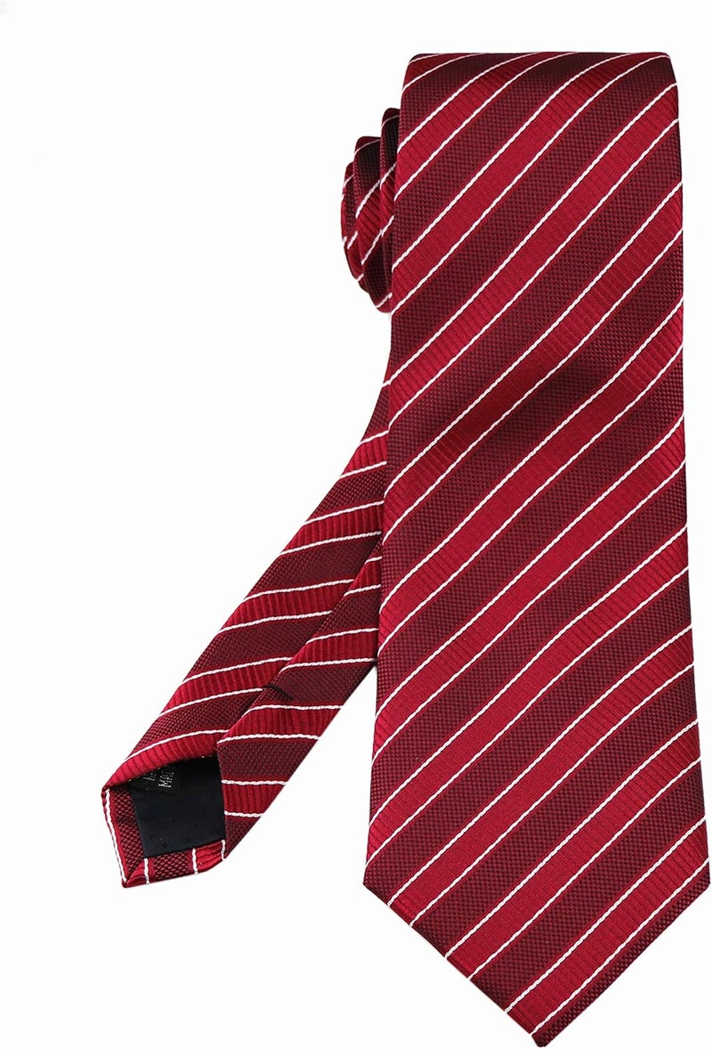 Secdtie Men's Classic Stripe Jacquard Woven Silk Tie Formal Party Suit Necktie - Image 3