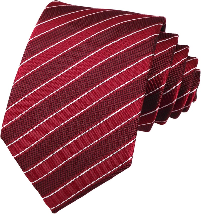 Secdtie Men's Classic Stripe Jacquard Woven Silk Tie Formal Party Suit Necktie - Image 1