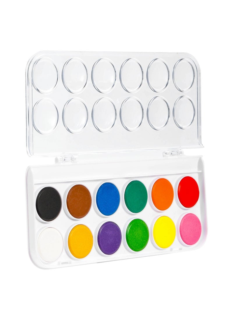 Deli 12-Piece Watercolour Paint Set With One Brush  - Image 3