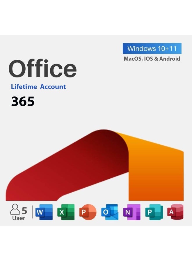 365 مدى الحياة الحساب | 5 أجهزة لنظام التشغيل MacOS و Windows و IOs و Android