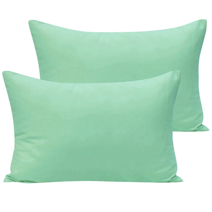 MICROFIBER TODDLER PILLOWCASES WITH ENVELOPE CLOSURE 2 PACK 100 BRUSHED MICROFIBER SUPER SOFT TRAVEL KIDS NURSERY PILLOW CASES 14X20 FITS PILLOWS SIZED 12X16 13X18 14X19 MINT