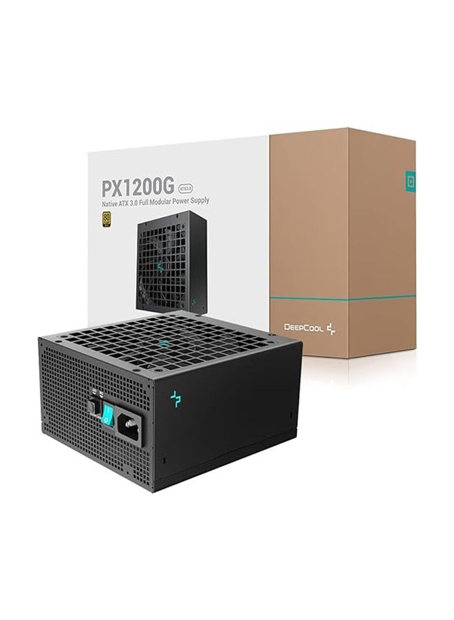 DEEPCOOL PX1200G V2 Power Supply 1200W 80 Plus Gold Fully Modular ATX 3.0 PCIe 5.0 Power Supply, Native 12VHPWR 600W Cable, 100% Japanese Capacitors, 135mm FDB Silent Fan, Compact 160mm Design, Black | R-PXC00G-FC0B-UK - Image 1
