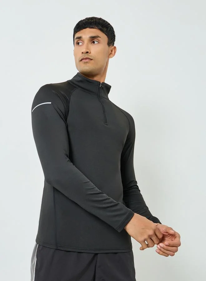 Men Black Long Sleeve Training Top