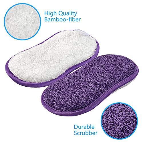 comfso Kitchen Dish Sponge Scrubber Non Scratch, Dishcloth No Odor Reusable Washable Multipurpose Scrub Pads Sponges Heavy Duty for Dawn Dish Soap Cleaning of Sink Pans - Image 2