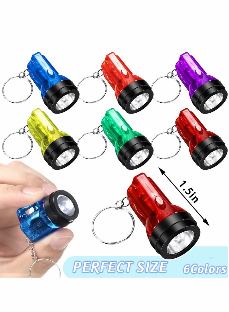 Excefore Mini Flashlight Keychains Pack of 12 LED Key Chains for Kids in Assorted Colors 1.5 Inch Portable Handheld Flashlights Keychains for Camping Party Favors - Image 5