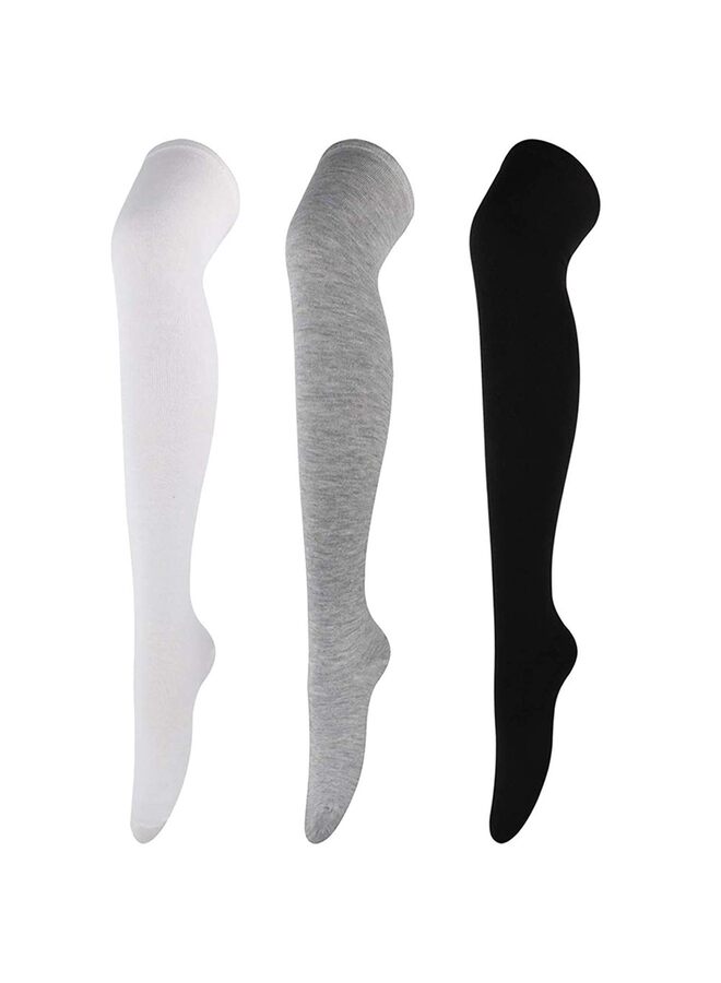 3 قطع جوارب طويلة حتى الركبة للنساء، جوارب طويلة حتى الركبة، جوارب طويلة فوق الركبة، جوارب طويلة حتى الركبة، جوارب طويلة دافئة لتدفئة الساق - Image 2