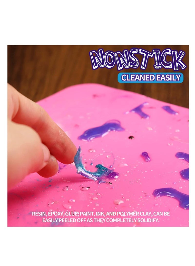 Excefore 2 Pack 15.7" x 11.7" Large Silicone Sheet for Crafts Jewelry Casting Moulds Mat, Premium Silicone Placemat, Multipurpose Mat, Nonstick Nonskid Heat-Resistant, Blue & Rose Red - Image 4