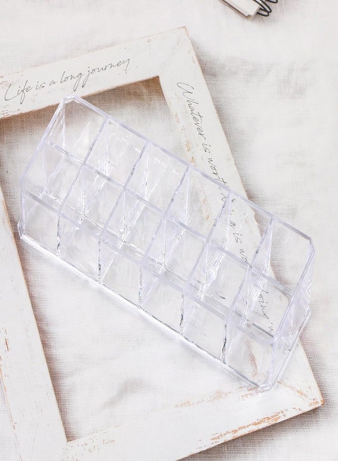 Teqooza 12-Slot Acrylic Lipstick Organizer Case, Transparent Clear Cosmetic Makeup Organizer Display Rack Holder for Lipstick Brushes Bottles Storage, 1 Pack - Image 5