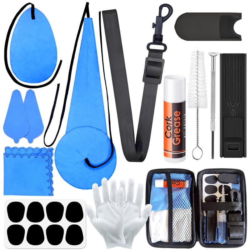 Mereido Saxophone Sax Cleaning kit with CaseCork GreaseSwabCleaning Cloth and More Workable for Wind Woodwind Struments Clarinet Flute Cleaner Maintenance Kit - Image 2