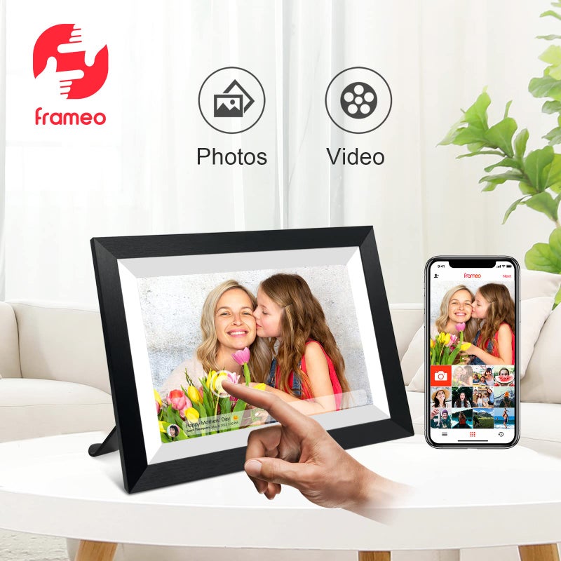 akimart 32GB FRAMEO 10.1 Inch Smart WiFi Digital Photo Frame 1280x800 IPS LCD Touch Screen, Auto-Rotate Portrait and Landscape, Built in 32GB Memory, Share Moments Instantly via Frameo App from Anywhere - Image 3