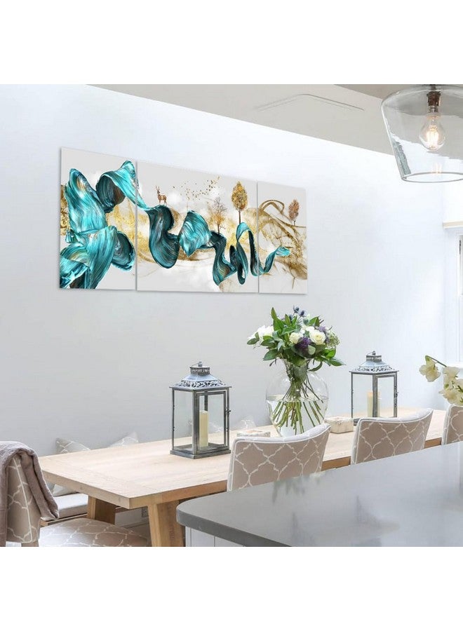 Masstone Wall Painting for Living Room | Home Decor Wall Painting | Wall Painting With Frame | Abstract Painting for Wall Decoration | MDF Framed Self Adhesive | Set of 3 | (91x30 Cm) - Image 4