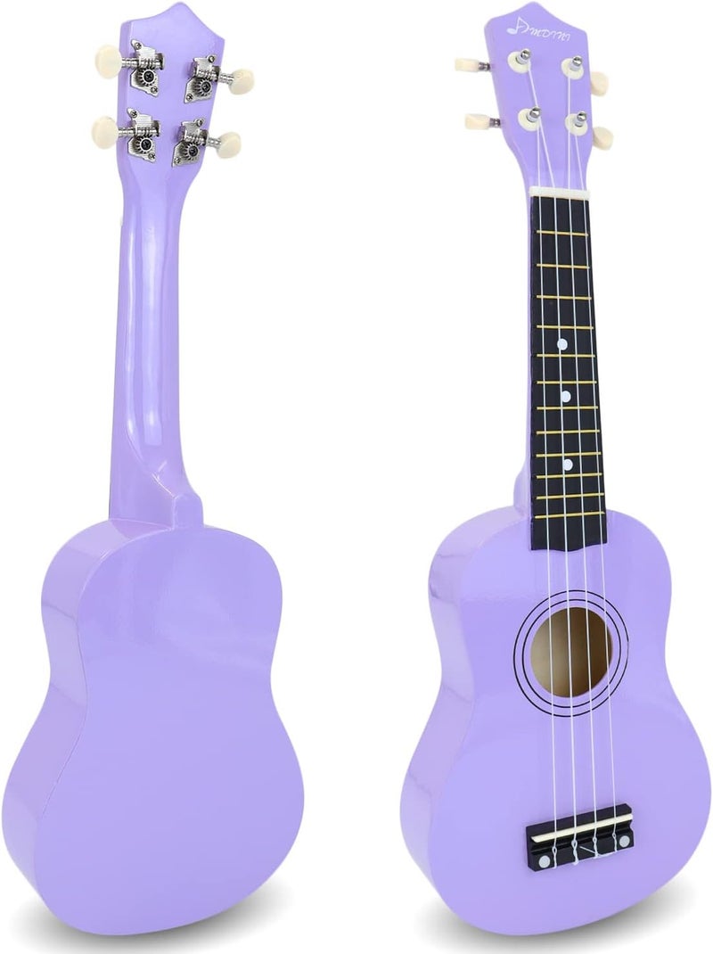 Amdini 21 Inch Ukulele for Beginners Basswood Soprano Ukelele Kit for Kids Adult Student Starter Mini Guitar Ukalelee Pack Bundle with Book Gig Bag Tuner Strap Picks Nylon Strings (Purple) - Image 3
