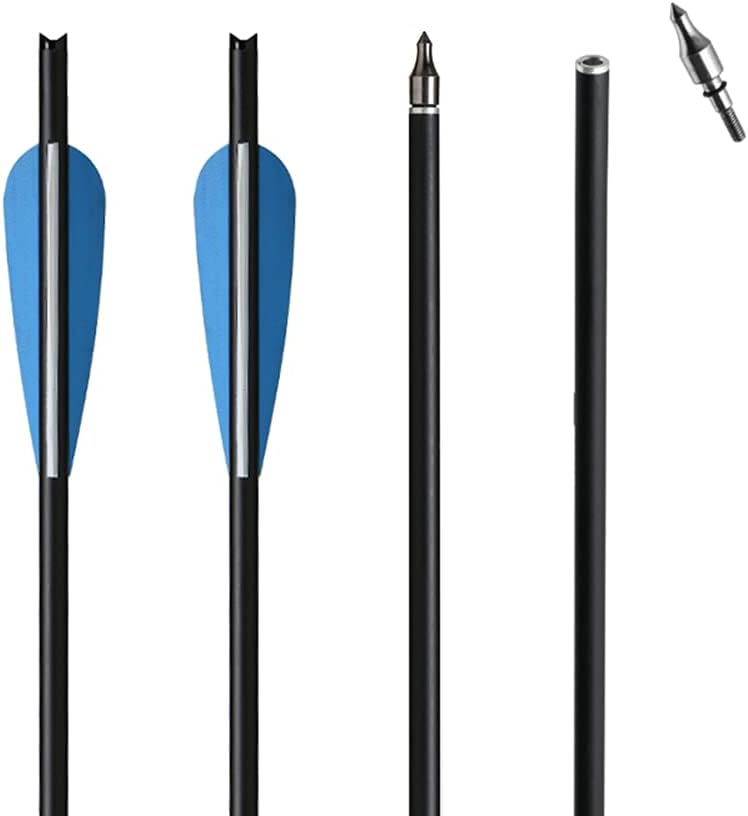 IRQ 20 Inch Carbon Crossbow Bolt and Crossbow Broadheads Set, 12 Pcs Hunting Carbon Arrows for Crossbow with 3 Blade Broadheads 6 Pcs for Archery Practise Hunting Crossbow Arrows - Image 5