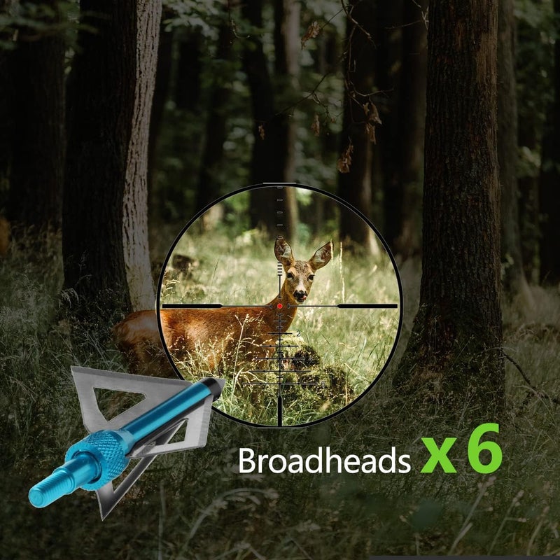 IRQ 20 Inch Carbon Crossbow Bolt and Crossbow Broadheads Set, 12 Pcs Hunting Carbon Arrows for Crossbow with 3 Blade Broadheads 6 Pcs for Archery Practise Hunting Crossbow Arrows - Image 3