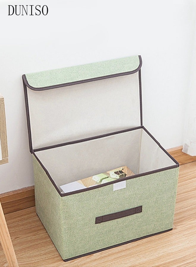 DUNISO 5pcs Stackable Storage Cubes with Lids Fabric Decorative Storage Box Bins Organizer Containers Baskets with Velcro Cover Handles Divider for Bedroom Closet Living Room - Image 4