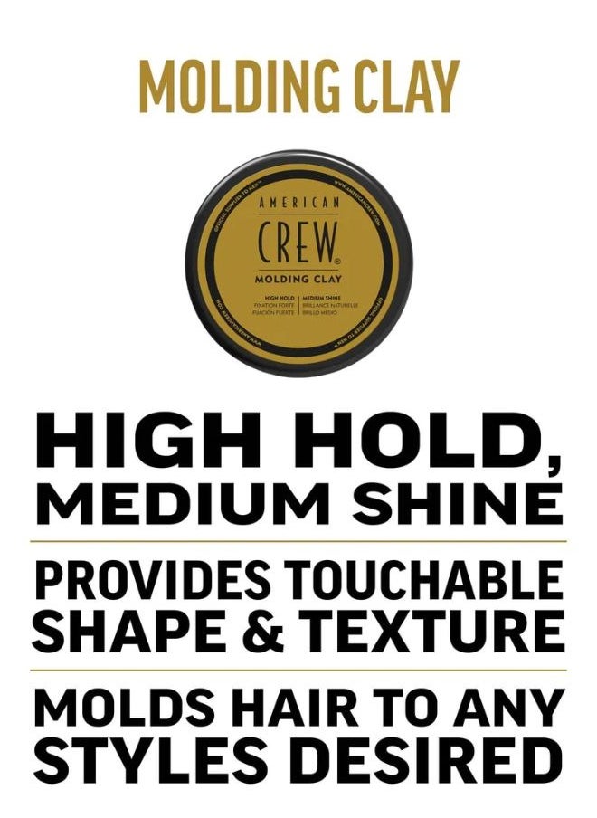 AMERICAN CREW Molding Clay 85 gr, Concentrated Styling Power, Natural Extracts and Beeswax, Touchable Shape and Texture, Sports-Friendly Hairstyling, High Hold, Medium Shine  - Image 4