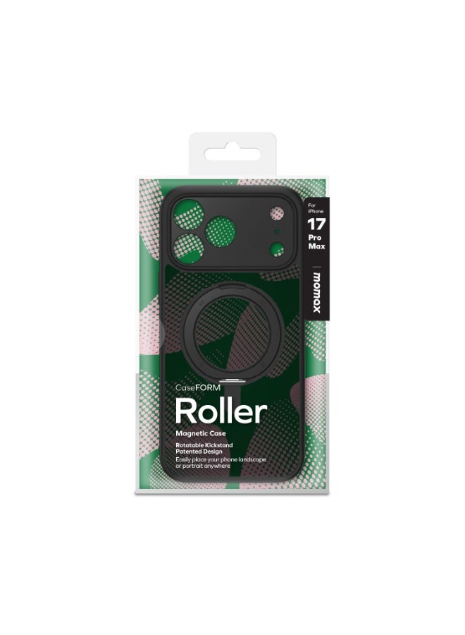 Momax غطاء MOMAX CaseForm Roller Magnetic لجهاز iPhone 17 Pro MAX (2025) [غطاء تحكم الكاميرا] مع قاعدة قابلة للدوران 360 درجة - أسود - Image 3