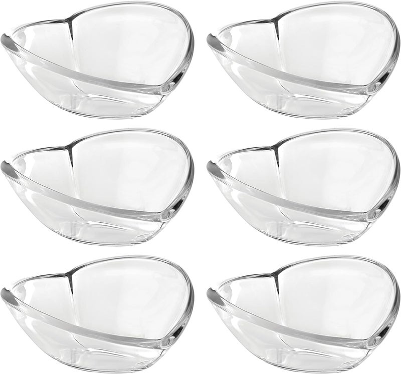 Barski Glass Bowl  Heart Shaped  Bowls  Set of 6  for Fruit  Nuts  Salad  Dessert  Made in Europe - Image 1