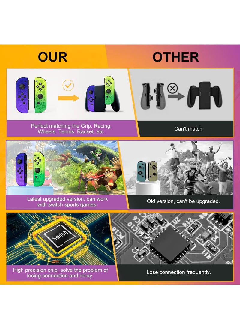 Sweet seven - Wireless Replacement Joy-Cons for Nintendo Switch - L/R Controllers for Seamless Gaming Experience - Responsive and Ergonomic Design - Image 1