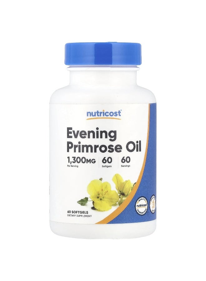 Nutricost, Evening Primrose Oil, 1,300 mg, 60 Softgels - Image 1