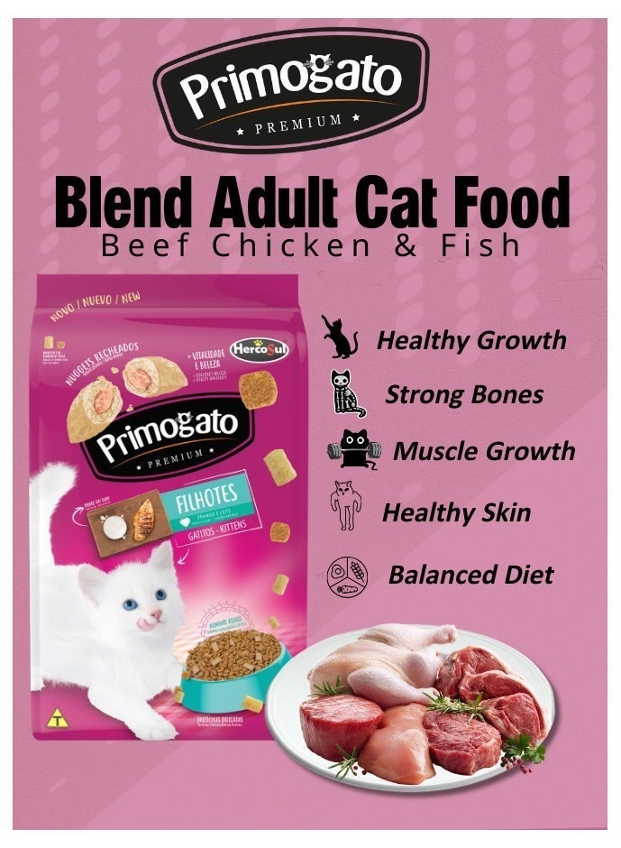 PRIMOGATO Kittens Chicken & Milk Dry Cat Food 15KG – Complete Kitten Food for Healthy Growth | Nutritious Cat Food Dry in Cat Bag | Crunchy Cat Treats Style Kibble | Alternative to Cat Wet Food - Image 2