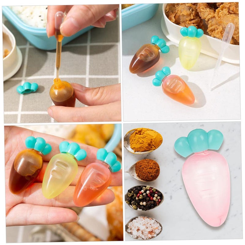 9Pcs Mini Carrot Sauce Bottles Condiment Containers For Office Travel Bbq Party - Image 4