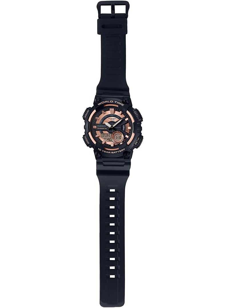 CASIO Men's Resin Analog & Digital Watch AEQ-110W-1A3VDF - 47 mm - Black - Image 5
