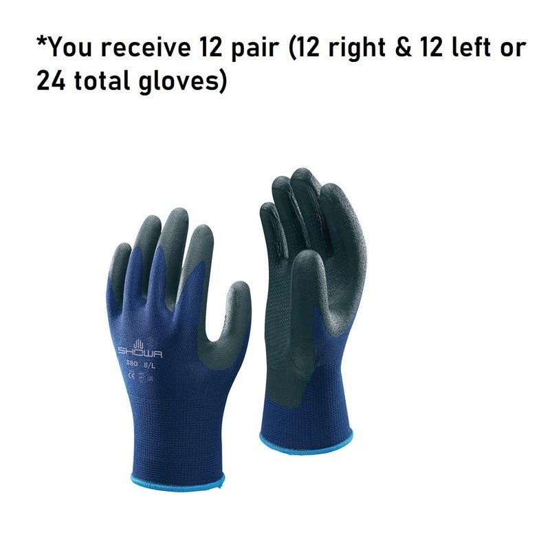 SHOWA unisex adult Work general purpose safety glove, Blue, Small US