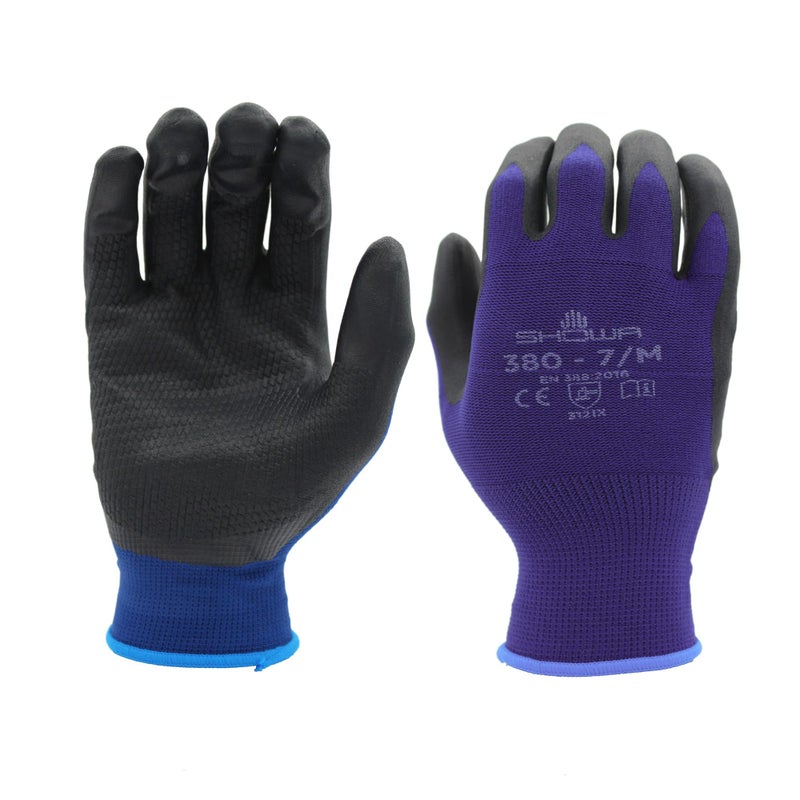 SHOWA SHOWA unisex adult Work general purpose safety glove, Blue, Small US  - Image 1
