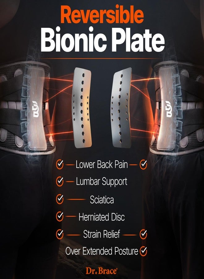 DR. BRACE® Lower Back Brace for Men & Women for Lower Back Pain Relief, Revolutionary Versatile Splints System & Removable Lumbar Pad, Adjustable & Breathable Back Support Brace (41.3-47.2″) - Image 5