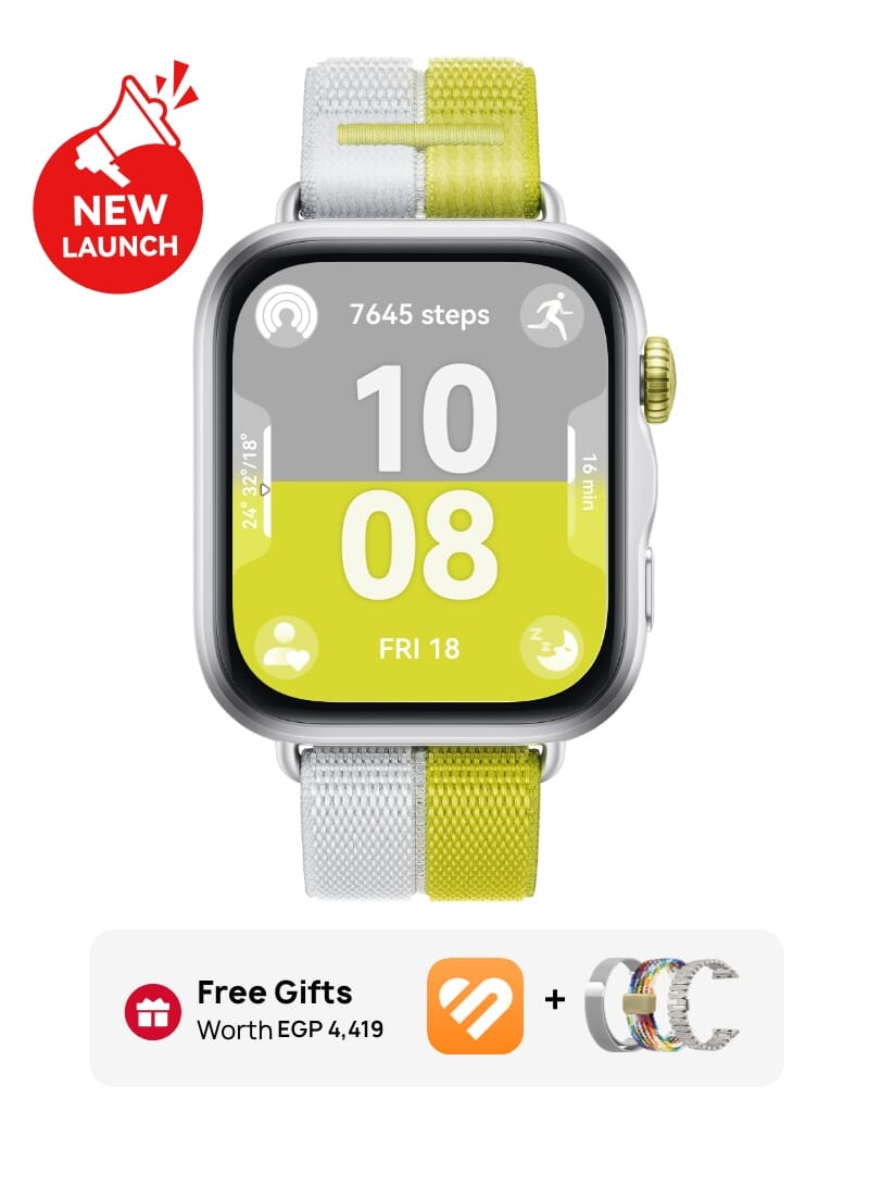 هواوي WATCH FIT 5 Smart Watch, 43mm FullView Display, iOS & Android, upto 10 Days Battery Life, Sleep & Health Monitor, Heart Rate Monitor, SpO2, GPS,Mini Work-out, Silver with Free 3 Female Replacement Strap silver - Image 1