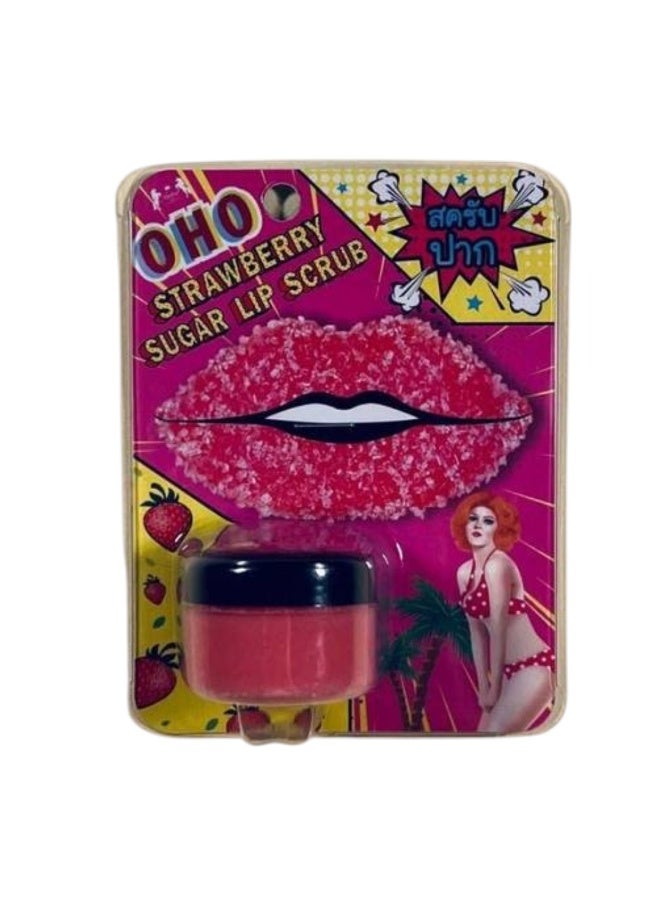 OHO Strawberry Sugar Lip Scrub for Soft & Pink Lips, Thai Beauty Care - 10g - Image 1