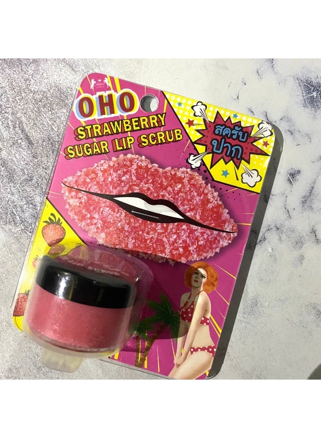 OHO Strawberry Sugar Lip Scrub for Soft & Pink Lips, Thai Beauty Care - 10g - Image 3