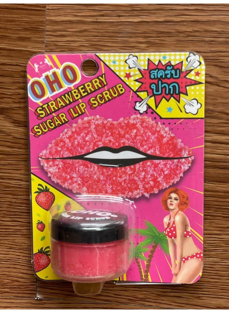 OHO Strawberry Sugar Lip Scrub for Soft & Pink Lips, Thai Beauty Care - 10g - Image 4