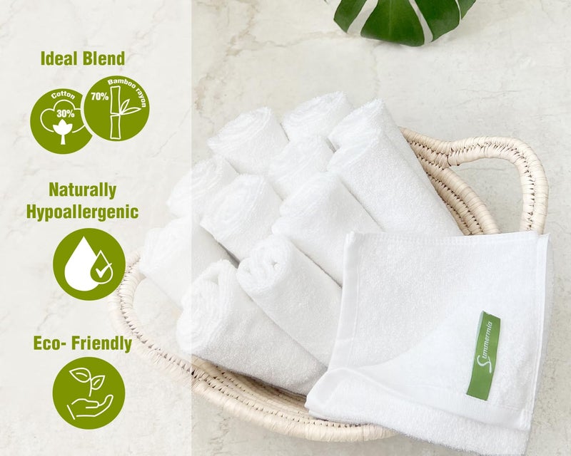 SUMMERMIA Washcloths 12 Pack White - Image 2