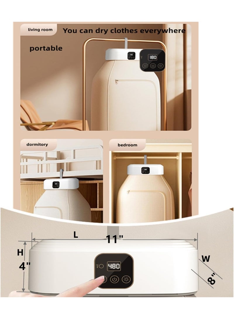 Bukela Portable Clothes Dryer with Timer/Remote, Foldable Electric Drying Machine with Dryer Bag, 20Min-2H Quick-Dry & Sterilizing for Apartment, RV, Travel, Baby Clothes - Image 4