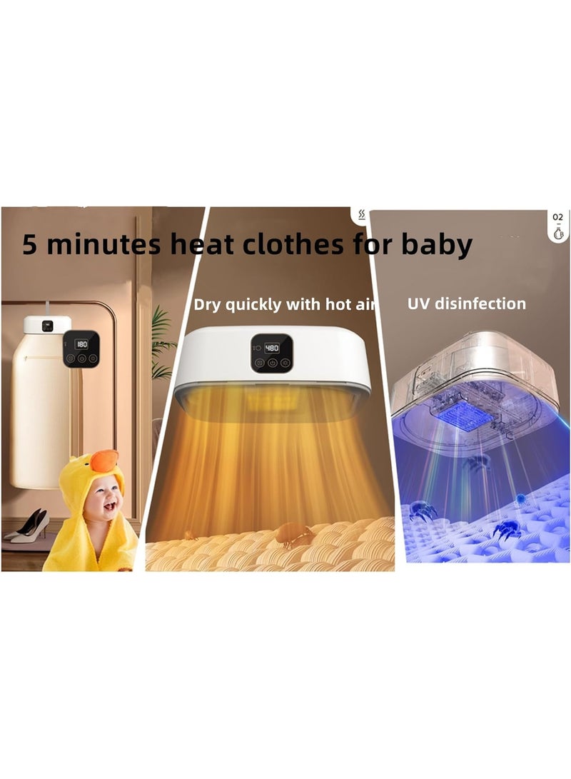 Bukela Portable Clothes Dryer with Timer/Remote, Foldable Electric Drying Machine with Dryer Bag, 20Min-2H Quick-Dry & Sterilizing for Apartment, RV, Travel, Baby Clothes - Image 3