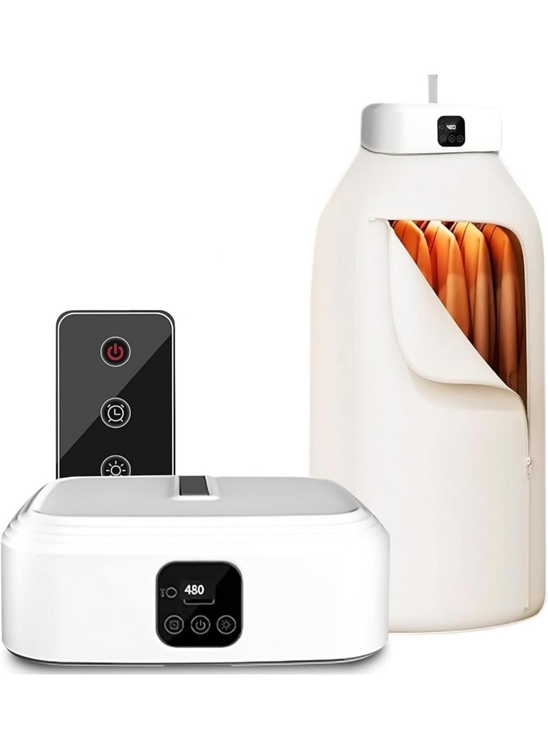 Bukela Portable Clothes Dryer with Timer/Remote, Foldable Electric Drying Machine with Dryer Bag, 20Min-2H Quick-Dry & Sterilizing for Apartment, RV, Travel, Baby Clothes - Image 1