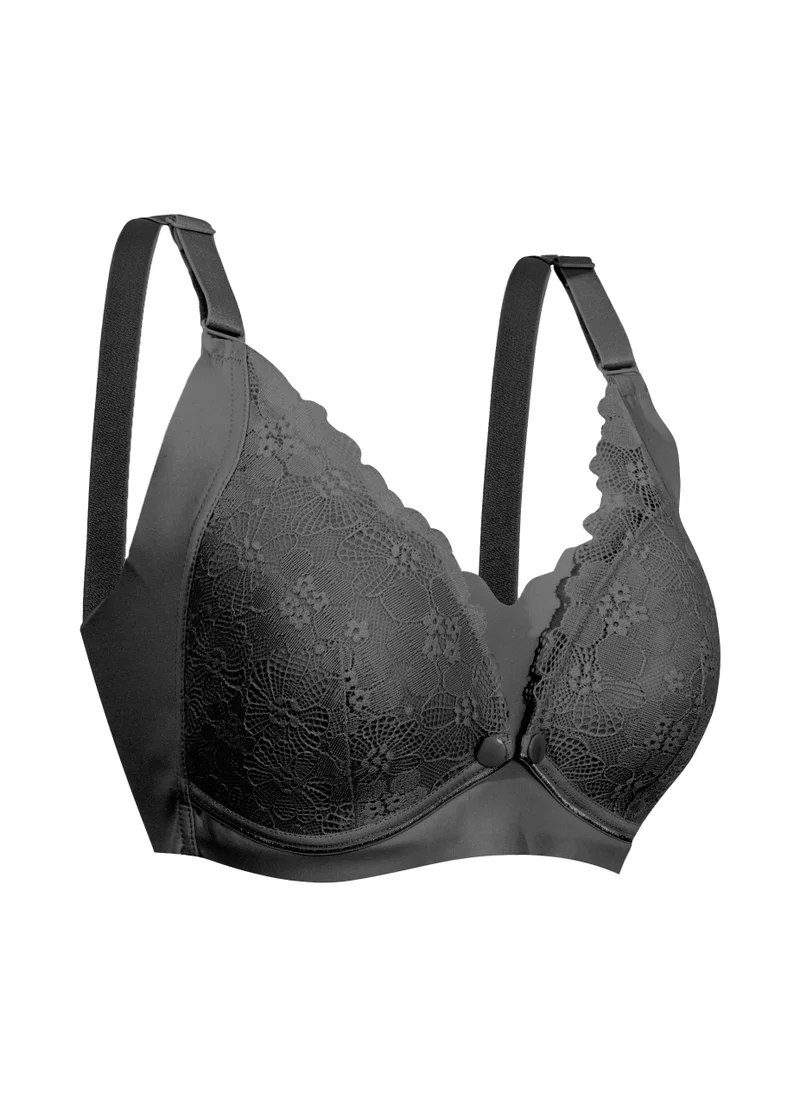 أوكوس Pretty Lace Maternity And Nursing Bra Black Medium