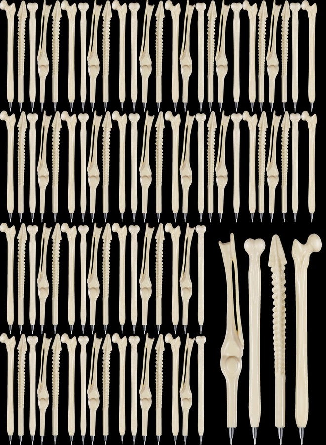 BeapTcely 100 Pcs Bone Pens Bulk Skeleton Finger Ballpoint Pen Novelty Nursing Pens Individual Wrapped Black Ink Pens for Doctor Nurses, Halloween Kid Present Party Favor School Office Supply (100) - Image 1