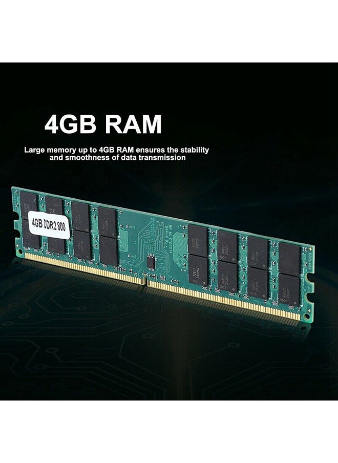 Generic - DDR2 Desktop Memory Bar 240Pin 4GB RAM 800MHZ Data Transmission Circuit Module Board Replacement for AMD Motherboards - Image 1