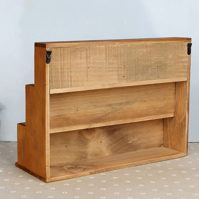 Cabilock Vintage Wooden Stair Storage Cabinet 12 Compartments Multi-Layer Desktop Organizer Shelf for Home D Cor Office Display Case 14.88 X 10.94 X 5.12 Inches - Image 5