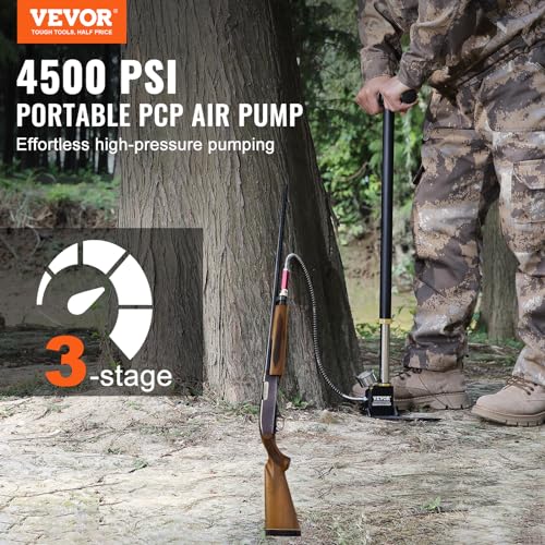 VEVOR مضخة يدوية عالية الضغط VEVOR 3 مراحل لملء بندقية PCP (30MPA)، سوداء - Image 2